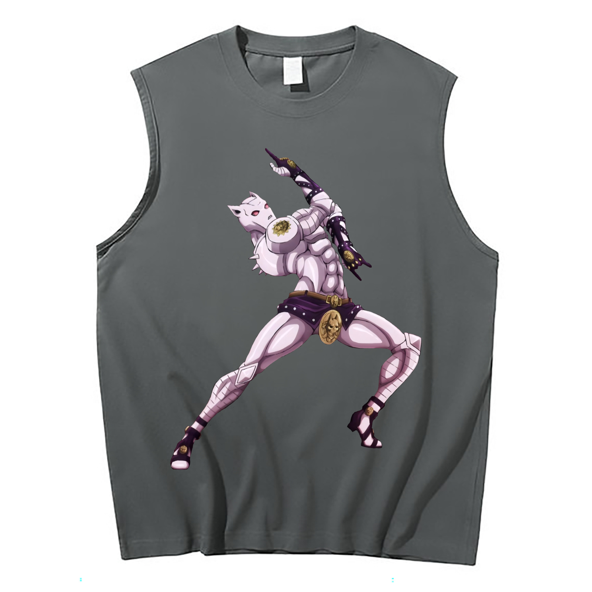 （画像用） ジョジョの奇妙な冒険 きら よしかげ JoJo's Bizarre Adventure Kira Yoshikage コットン100％タンクトップ（フロントプリント）